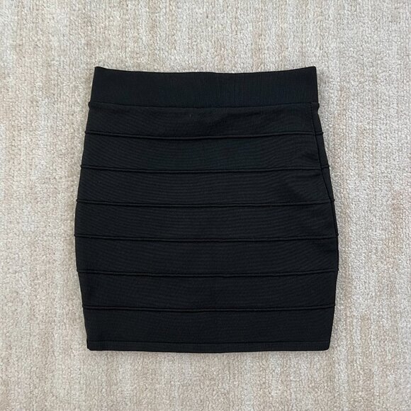 3 for $6 Shelly Black Bandage Bodycon Pull On Stretch Summer Mini Skirt S - Picture 4 of 7